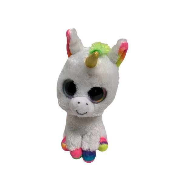 Ty Beanie Boos Pixy 6 in Tall Stuffed Animal Plush Toy Rainbow Mane Tail Paws Un - Picture 1 of 5
